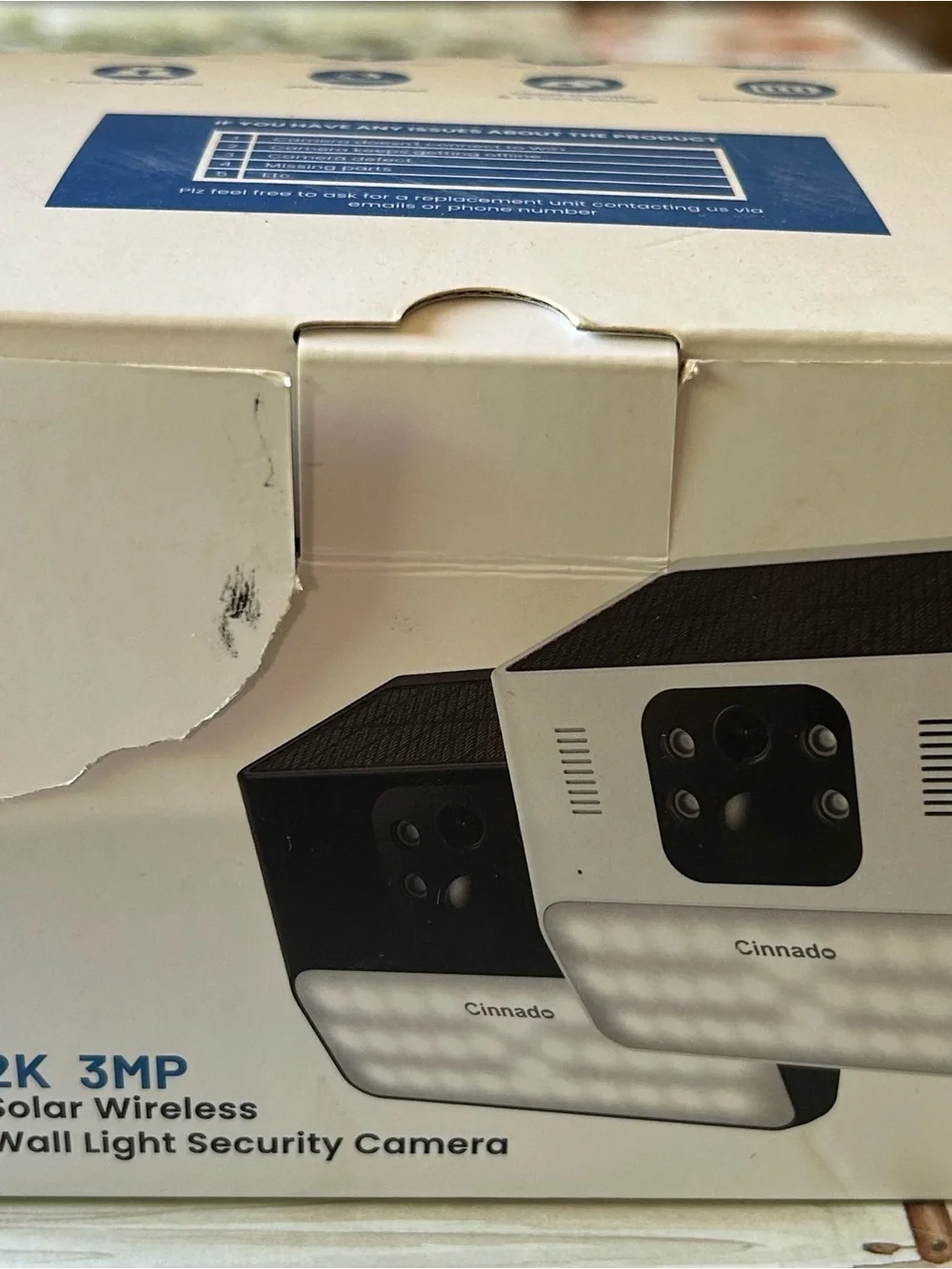 Outdoor Solar Wireless 3MP Wall Light Security Camera